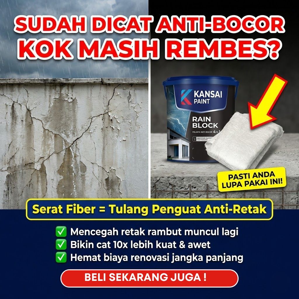 Super Guard Serat Fiber Tisu [4.5 Meter] - Kain Kasa Penguat Cat Anti Bocor - Penambal Retak