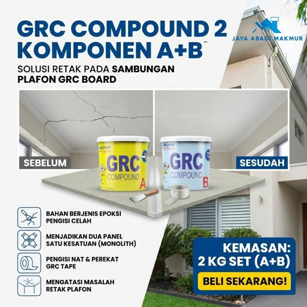 Compound GRC A+B 2Kg - Kompon Epoxy Sambungan Plafon GRC Anti Retak & Kuat