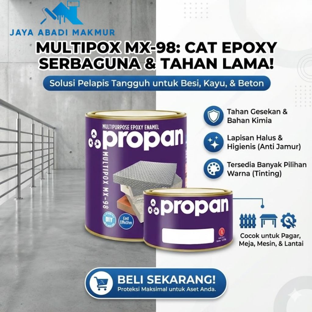 Propan MULTIPOX MX-98 Cat Epoxy Serbaguna Anti Jamur & Kimia - Set 1kg