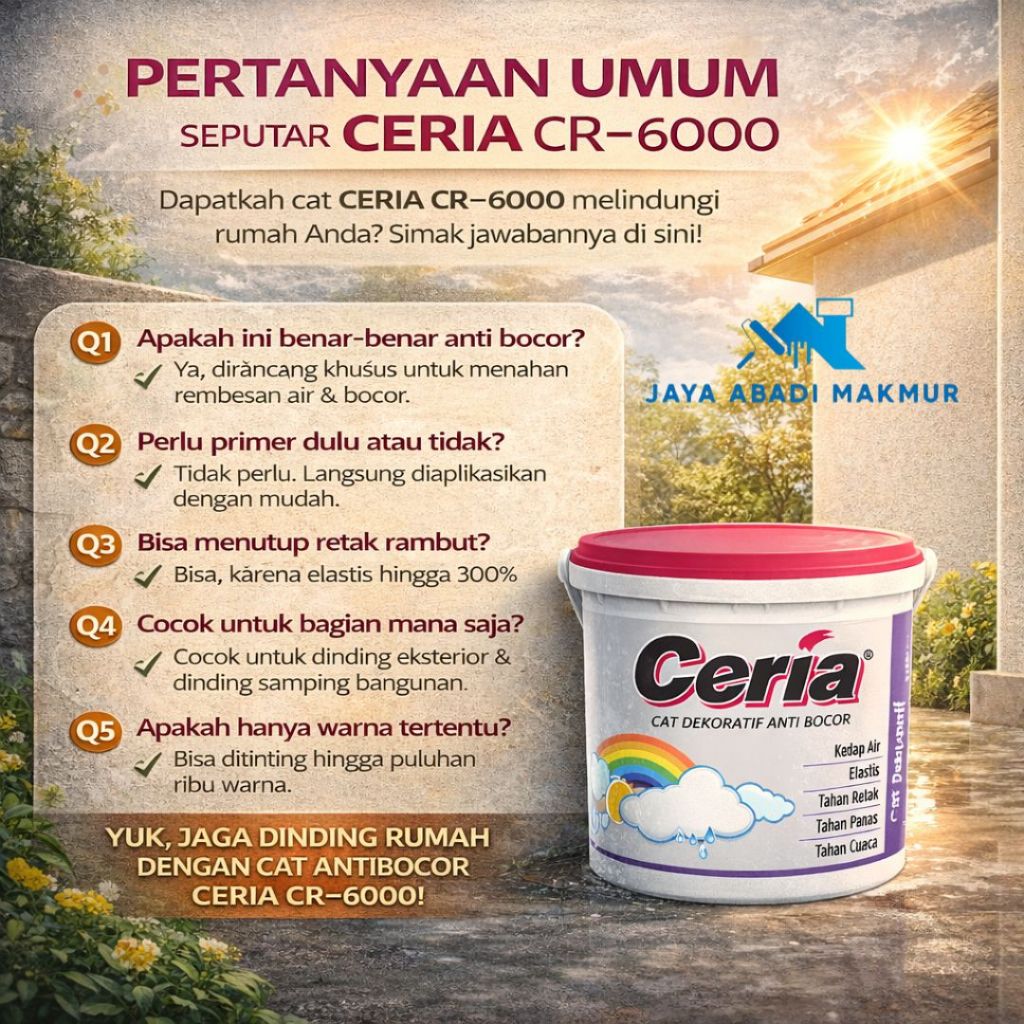 Propan CERIA CR-6000 4 kg Cat Tembok Eksterior Anti Bocor Waterproof Katalog Propan 1232 Colour Fashion ( et 13 )