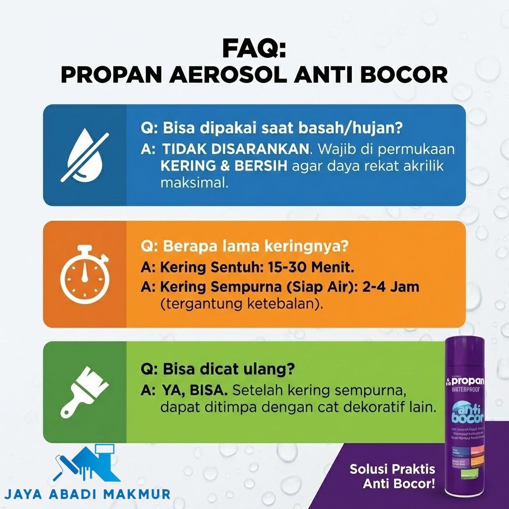 Aerosol Anti Bocor Waterproofing Spray 600ml - Cat Semprot Tambal Atap Genteng Dak Beton Pipa Besi PVC