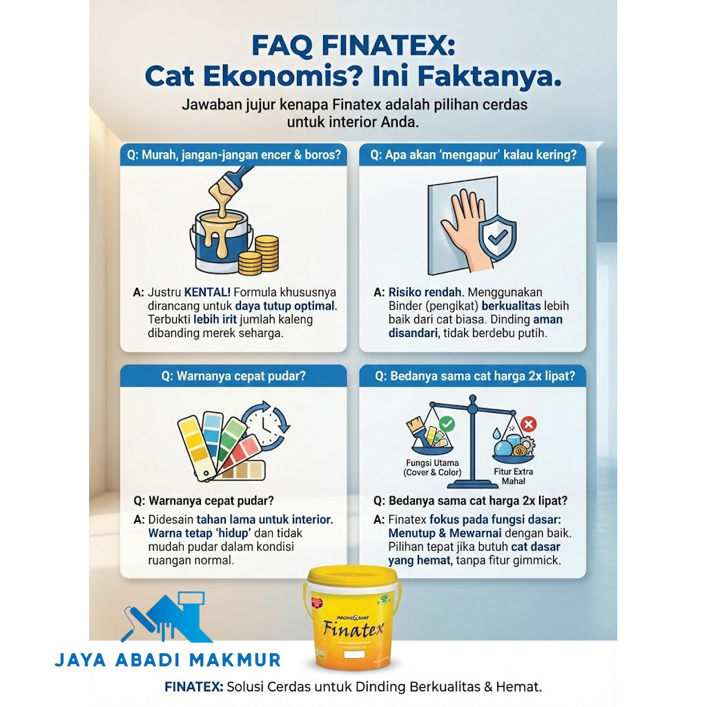 Pacifc Paint FINATEX Cat Tembok Interior 5kg - Anti Pudar Low VOC Cat Dinding Interior / Ready Pack