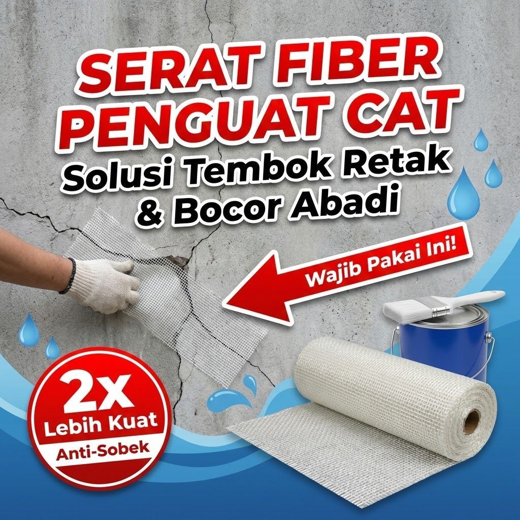 Super Guard Serat Fiber Tisu [4.5 Meter] - Kain Kasa Penguat Cat Anti Bocor - Penambal Retak