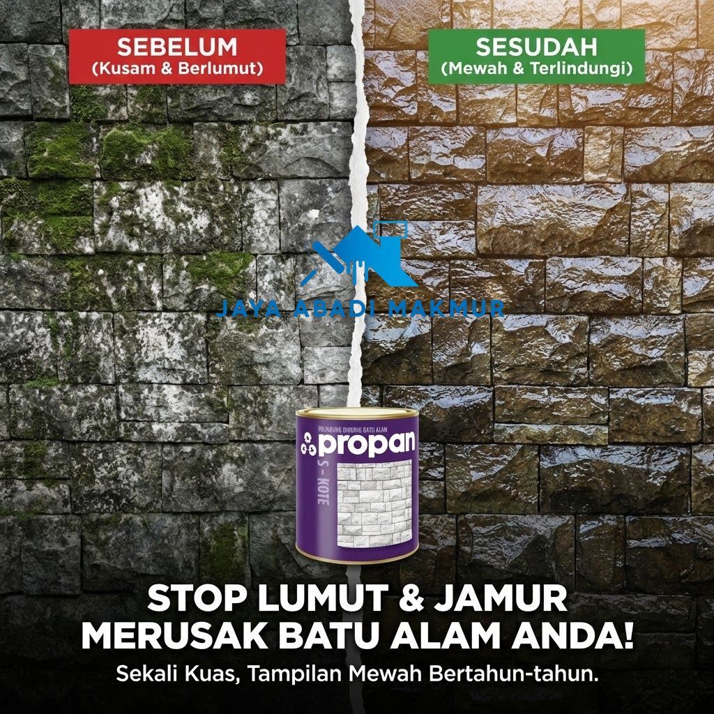 PROPAN 0.9L  S-KOTE Cat Batu Alam  Candi  Bata - Coating Pelindung Anti Lumut & Jamur [Gloss  Doff]