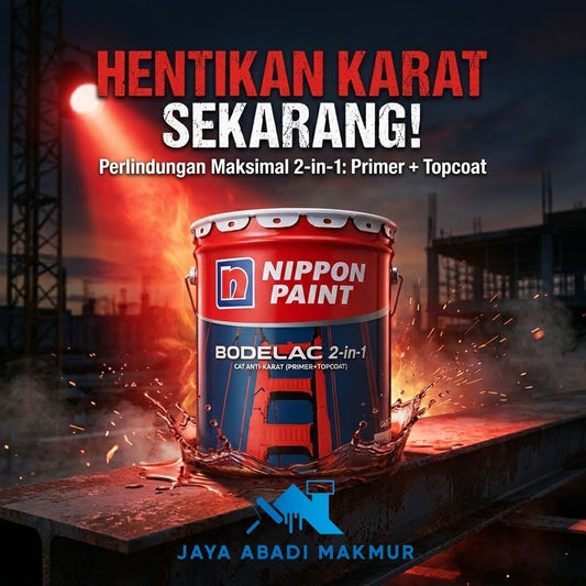 NIPPON PAINT Bodelac 2-in-1 Anti Karat 16 kg - Cat Besi Dasar & Finish Soft Matt - Cat Pagar Besi Tahan Cuaca/ Warna Custom