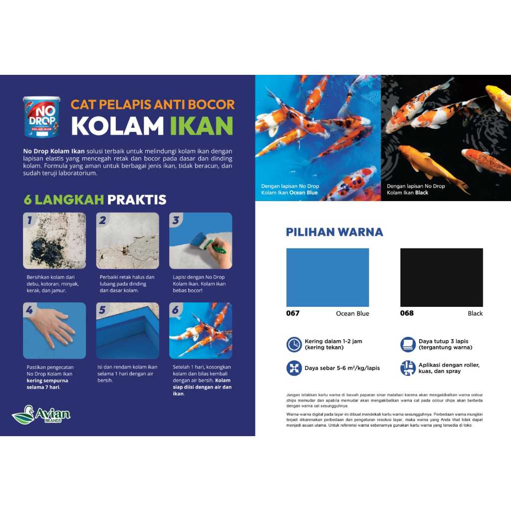 Avian Brands No Drop Kolam Ikan 4 kg / Cat Pelapis Anti Bocor Kolam Ikan