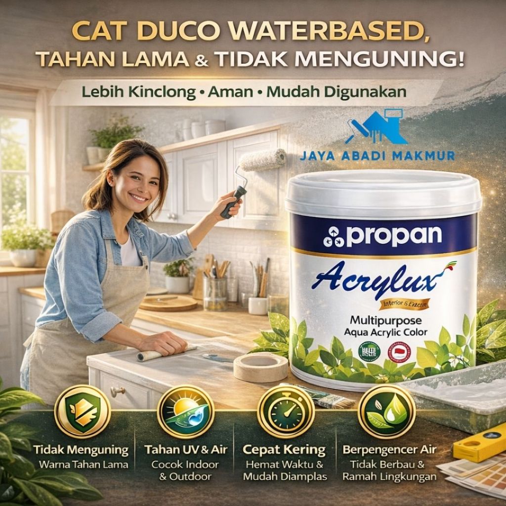 Propan ACRYLUX Cat Duco Waterbased Interior Eksterior Kayu Besi Serbaguna 0.9 kg / Cat Dasar Duco Waterbased