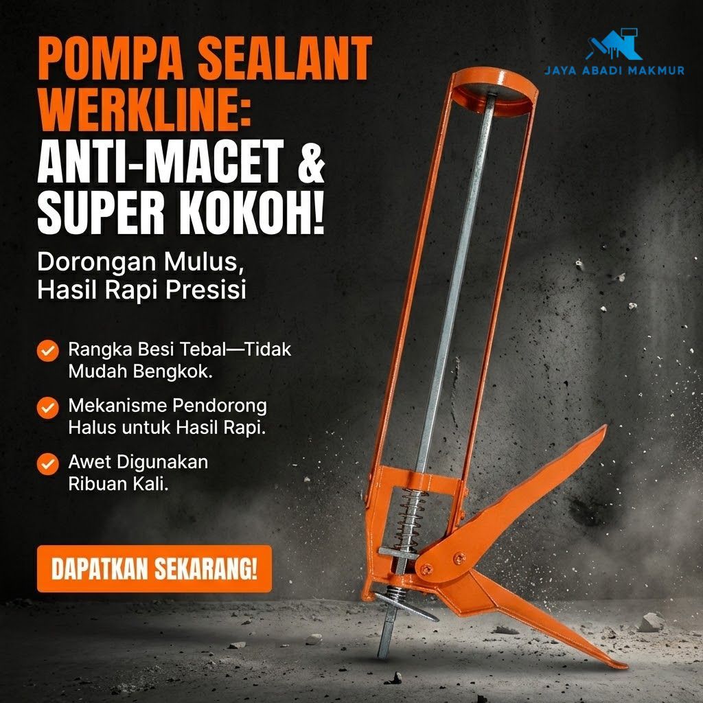 [Kuat] Tembakan Lem Silikon Besi - Pompa Alat Pendorong Lem Kaca Botol Caulking Gun