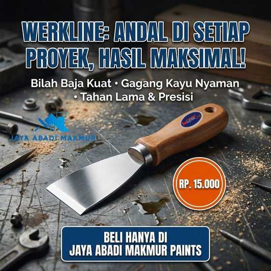 Werkline Kape Besi Gagang Kayu Tebal - Alat Dempul Tembok & Pengerok Cat
